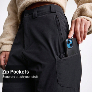 <span class=keywords><strong>Pantalon</strong></span> de <span class=keywords><strong>randonnée</strong></span> <span class=keywords><strong>convertible</strong></span> pour <span class=keywords><strong>femme</strong></span>, personnalisé, séchage rapide, léger, cordon de serrage réglable, imperméable, tissu Oxford plat, décontracté - Product Image 3