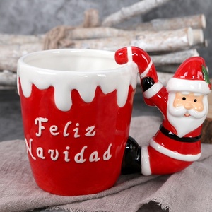 Juego de vajilla de cerámica personalizada para vacaciones, tazas 3D de café de Navidad, nuevas - Product Image 3