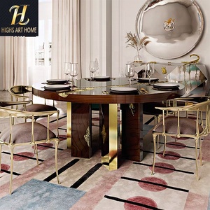 Đồ Nội Thất Ý Cao Cấp Brass Gỗ Gụ Sản Phẩm Vòng Bàn Ăn Biệt Thự Bàn Ăn Cho Biệt Thự Tư Nhân Phòng Khách - Product Image 4