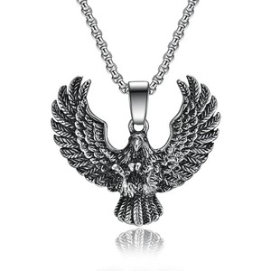 Collar con colgante de águila, cadena de joyería de moda unisex de acero inoxidable, 3*60 cm - Product Image 5