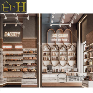 ไม้ตู้โชว์อาหารตู้โชว์แก้วที่กำหนดเองเบเกอรี่เค้กแสดงเคาน์เตอร์ขายส่ง - Product Image 3