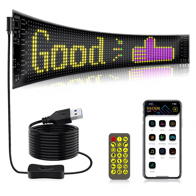 20*64  Waterproof LED Display Screen Matrix Pixel Panel 102*348mm LED Screen for Cars with APP DIY Image