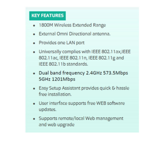<span class=keywords><strong>Wifi</strong></span> 6 3000Mbps 2.4 & 5Ghz Dual Band <span class=keywords><strong>Wifi</strong></span> Extender <span class=keywords><strong>Router</strong></span> Ax3000 Signaalversterker 802.11ax Gigabit Wan/Lan Poort Extender - Product Image 5