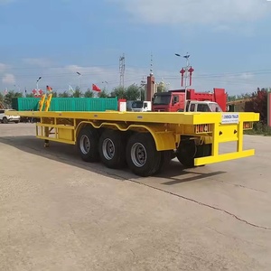 Nhà máy mới được sử dụng vận chuyển 20ft 40 feet 2 3 4 trục phẳng giường phẳng container bán xe tải rơ moóc - Product Image 5