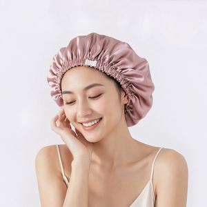 Gorro de Dormir de Seda de Morera de Lujo con Logotipo Personalizado, Gorro de Satén Ajustable para Mujer, Protección para el Cabello, Reutilizable - Product Image 2