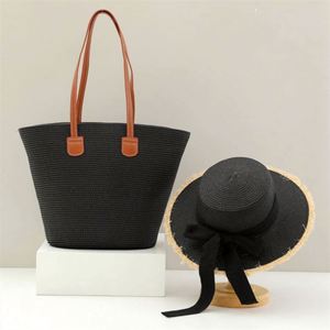 New Straw <b>Hat</b> <b>Bag</b> Set Women's Shoulder <b>Bag</b> Knitting Beach <b>Hat</b> <b>Bag</b> for Women - Product Image 3