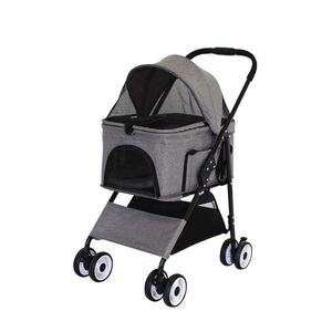 Luxo Foldable Pet Stroller com rodas grandes para uso ao ar livre e Travel Carrying <span class=keywords><strong>Dog</strong></span> ou outros animais de estimação à venda - Product Image 2