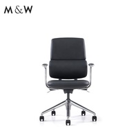 Chaise de direction ergonomique de bureau à roulettes en cuir moderne de meubles commerciaux M & W