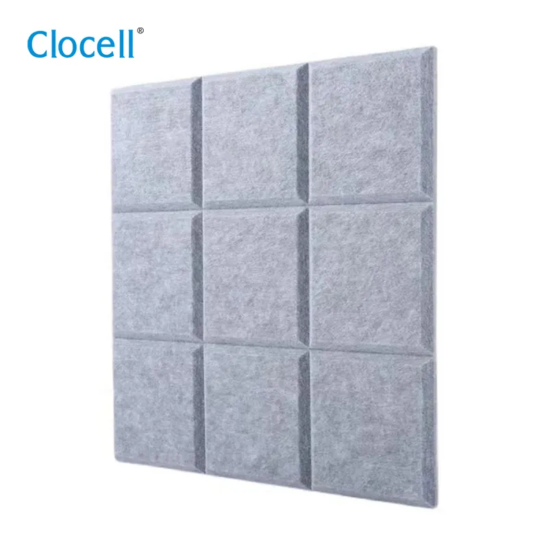 Clocell 30Cm * 30Cm * 9Mm Geluid Absorberende Lawaaibeheersing Polyester Vezels Akoestische Prikbord Wandmontage pinboard