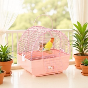 Jaula de Viaje de Lujo para Pájaros, Dorada y Electrochapada, Transportín Metálico Portátil para Loros, Decoración del Hogar, Venta al Por Mayor - Product Image 3
