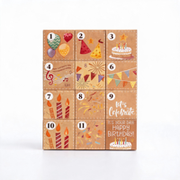 Calendrier de l'Avent de Noël personnalisé 12 jours, boîte mystère en papier, emballage cadeau compte à rebours, décoration de Noël, carton de rangement, vente en gros