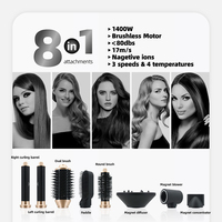 RUCHA-Sèche-cheveux ionique 8 en 1, brosse à air chaud, outils de coiffure