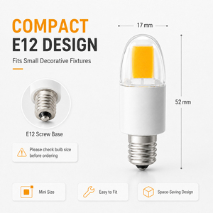 Mini <b>E12</b> Light Dimmable AC120V 3000K-6000K Customize Color temperature Indoor Lamp <b>E12</b> COB LED Light <b>Bulb</b> - Product Image 2