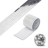 Tuiles miroir disco Yantuo, adhésives, carrées, en verre, mosaïque, vraies tuiles en verre, boule disco pour l'artisanat