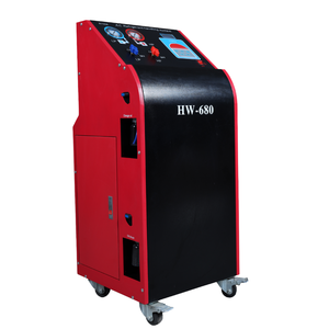 Machine de <span class=keywords><strong>récupération</strong></span> et de recharge de réfrigérant pour climatisation automobile, avec corps métallique mobile et double manomètre - Product Image 1