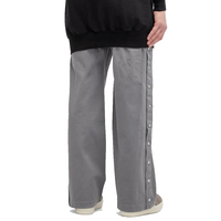 Vêtements streetwear pour hommes, pantalon à boutons pression, coupe droite, tissu sergé en coton