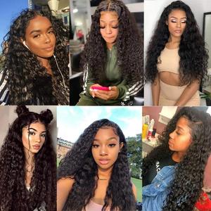 Perruque Lace Frontal Wig indienne longue sans colle — unice, perruque Lace front Wig, cheveux humains, Deep Wave, racines bruts, bon marché, vente en gros - Product Image 5