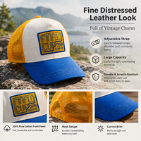 Casquette de baseball vintage à motif dessin animé, color block, en maille, respirante et imperméable, style trucker, pour la plage, les activités de plein air et les voyages, décontractée, faible MOQ