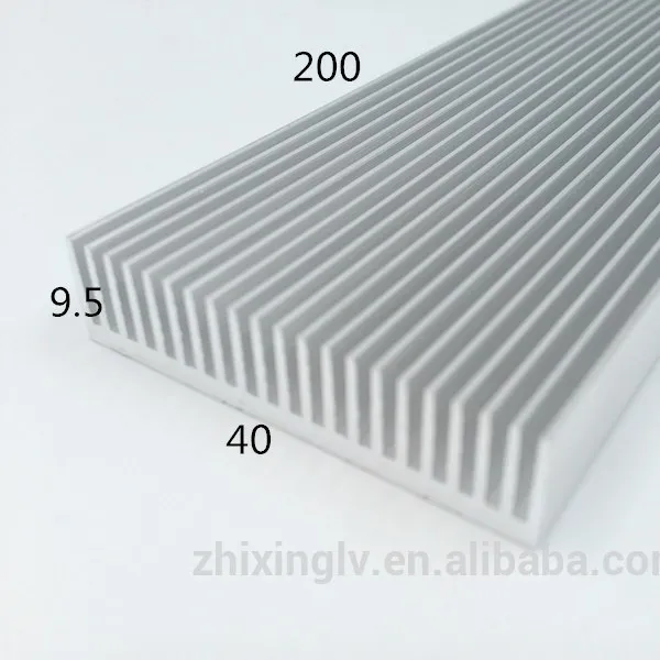 Disipador de calor de aluminio extruido Industrial, proveedor de China, disipador térmico de aluminio para radiador de aleta de aluminio led 40*9,5-200