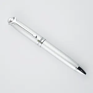 जेमफुलली कार्यालय आपूर्ति और स्टेशनरी प्रेरक पेन बॉक्स सफेद के साथ भारी चांदी के प्यारे पेन