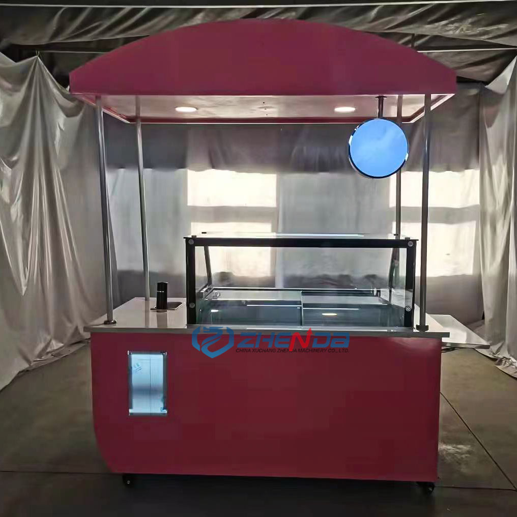 Outdoor Market Mobile Shopping Vending Cart Float Stall Snack Display Stand Business Event Trade Show Trolley