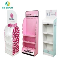 Présentoir ondulé de carton de support de promotion de magasin de détail de supports d'affichage de plancher de position debout libre fait sur commande de Hic