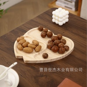 Mu Yujia Heart Shaped Wooden <b>Tray</b> For Snacks Desserts <b>Tea</b> Serving Eco Friendly Solid Wood Plate - Product Image 1