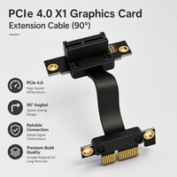 Cable Riser PCIe 4.0 X1 de 90 Grados, 16Gbps, Cable de Extensión para GPU de Alta Velocidad, Conector Flexible Blindado en Ángulo Recto, Montaje ITX MATX