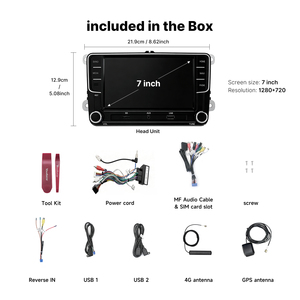 Youducar - Radio de Coche Android de 7 Pulgadas con Reproductor de DVD y Navegación para VW Golf, Passat, Polo, <span class=keywords><strong>Tiguan</strong></span>, con Dos Perillas, CarPlay Inalámbrico y DSP - Product Image 3