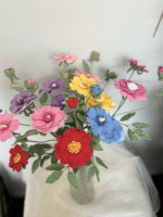 Bouquet de pivoines modernes en coton crocheté à la main, exquis, durable, fleurs tricotées de qualité supérieure, décoration festive pour la maison, les fêtes et les mariages