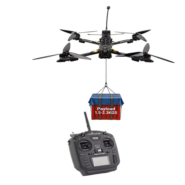 7 Inch FPV Drone RTF with 2KG Payload Long Range UAV 5.8G HD ELRS MAK Frame for Aerial Photography