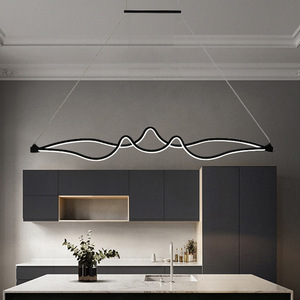 2026 Modern Wave Curve Restaurant Bar Club <strong>Commercial</strong> Led <strong>Kitchen</strong> Pendant <strong>Light</strong> - Product Image 3