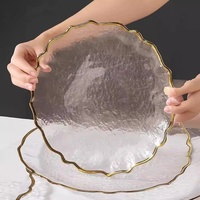 Assiette à fruits et collations en verre moderne et simple, jetable, pour la maison, pour bonbons et snacks, finition polie, vente directe usine