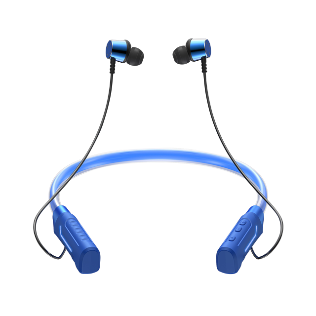 Factory Direct Light up Neckband Earphone, 6.0 Wireless LED Neckband Headphones with Mic Sport In-Ear Earbuds for Running Gaming