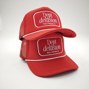Gorra de béisbol de malla de 5 paneles de poliéster cómoda OEM con cuerda, logotipo bordado personalizado, gorra de camionero de espuma - Product Image 2