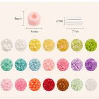 Kit de perles de verre de 4 mm de couleurs mélangées, 9 compartiments, perles rondes assorties pour la fabrication de bijoux DIY (bracelets, colliers)