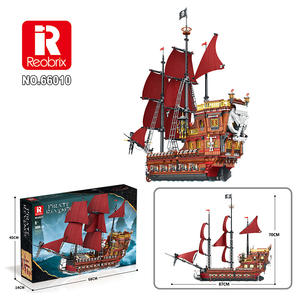 Rebrix 66010 Pirate Revenue Model Ship Queen Anne Building Block Ship Boys Assembly Puzzle Toy Model Kits - Product Image 6