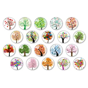 Custom Printing Crystal Fridge Magnets Round Magnetic Stickers Cartoon Creative Christmas Gift Glass Tourist Souvenirs Magnet