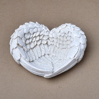 Cœur de Cupidon, Ailes du Diable, Ailes d'Ange, Plumes Blanches, Plumes en Résine, Décoration d'Intérieur, Support pour Boule de Cristal, Fabriqué en Chine