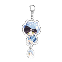 Porte-clés en acrylique Love and Deepspace, version Q, Zayne Rafayel Xavier Caleb Sylus, personnage d'anime mignon, pendentif pour sac, cadeau pour les fans du jeu