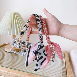 32 cm-34 cm baru syal sutra anyaman rantai ponsel tali ponsel lepas pasang tas kecil dompet rantai hadiah untuk anak perempuan - Product Image 2