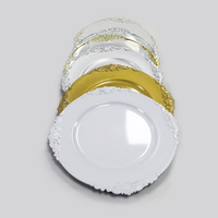 Ventes chaudes, assiettes décoratives écologiques en plastique blanc de 13 pouces pour les mariages, les fêtes et les banquets