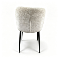 Chaise de salle à manger rembourrée avec pieds en métal noir, accoudoirs en tissu chenille, chaise de salle à manger pour la maison, l'hôtel, le restaurant