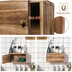 Wooden Minimalist <b>Floating</b> Nightstand With <b>Drawer</b> For Bedroom Storage - Product Image 5