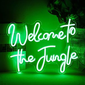 Bienvenue dans la jungle : Décoration lumineuse néon <span class=keywords><strong>pour</strong></span> chambre, mariage, fête, bar, fleuriste, pub, club - Product Image 1