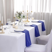 Nappe de Table Rectangulaire Blanche pour Mariage, 10 Personnes, Housse de Table en Tissu
