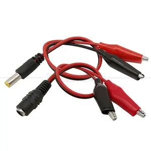 30cm DC Barrel Jack 5.5x2.1mm Male Female to Dual Alligator Clips Power Supply DC Cable for CCTV Camera