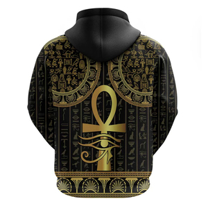 Venta al por mayor Popular Afro Antiguo Egipto Ankh Ojo de Horus Sudadera con capucha Jeroglíficos egipcios Sudaderas con capucha Casual Cordón Sudadera con capucha para hombres - Product Image 2