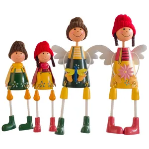 New product a family of four wooden dolls home decoration