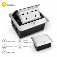 Prise de sol en alliage d'aluminium OEM 15A IP44 avec design escamotable pour usage en bureau en Arabie Saoudite, Émirats arabes unis, Russie